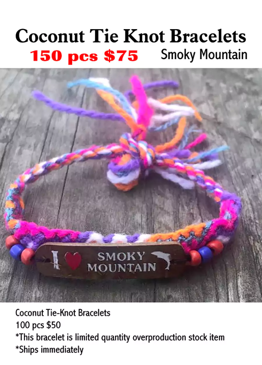 Coconut Tie Knot Bracelets-Smoky Mountain (CL)